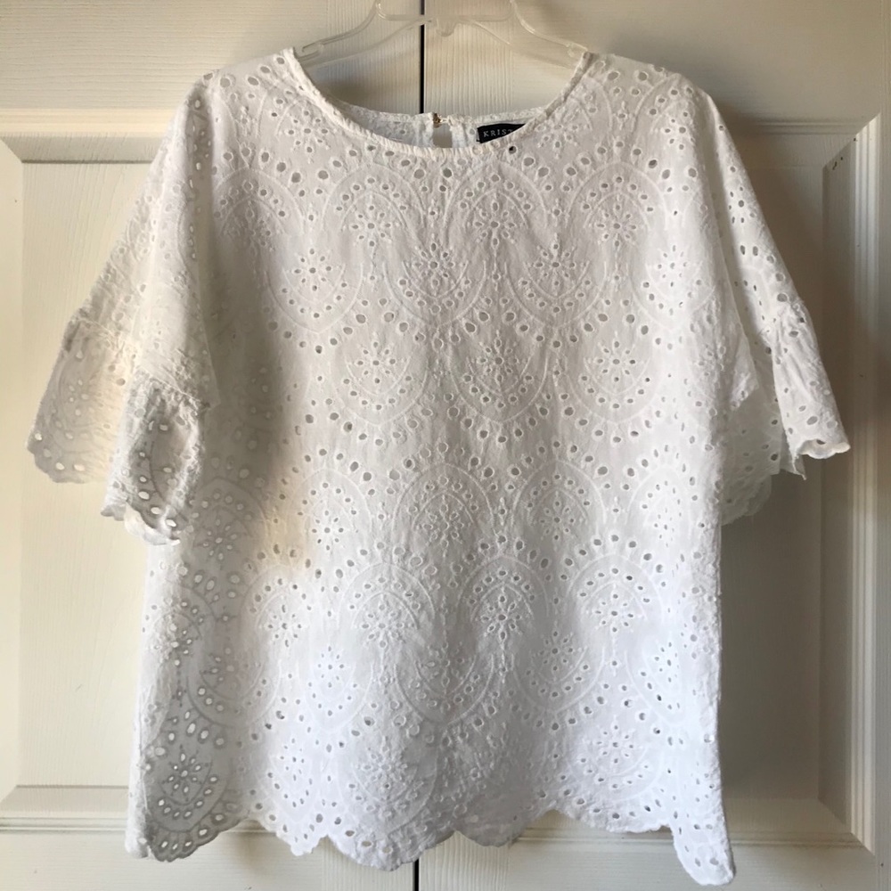 Eyelet, Flutter Sleeve Top